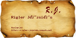 Rigler Józsiás névjegykártya
